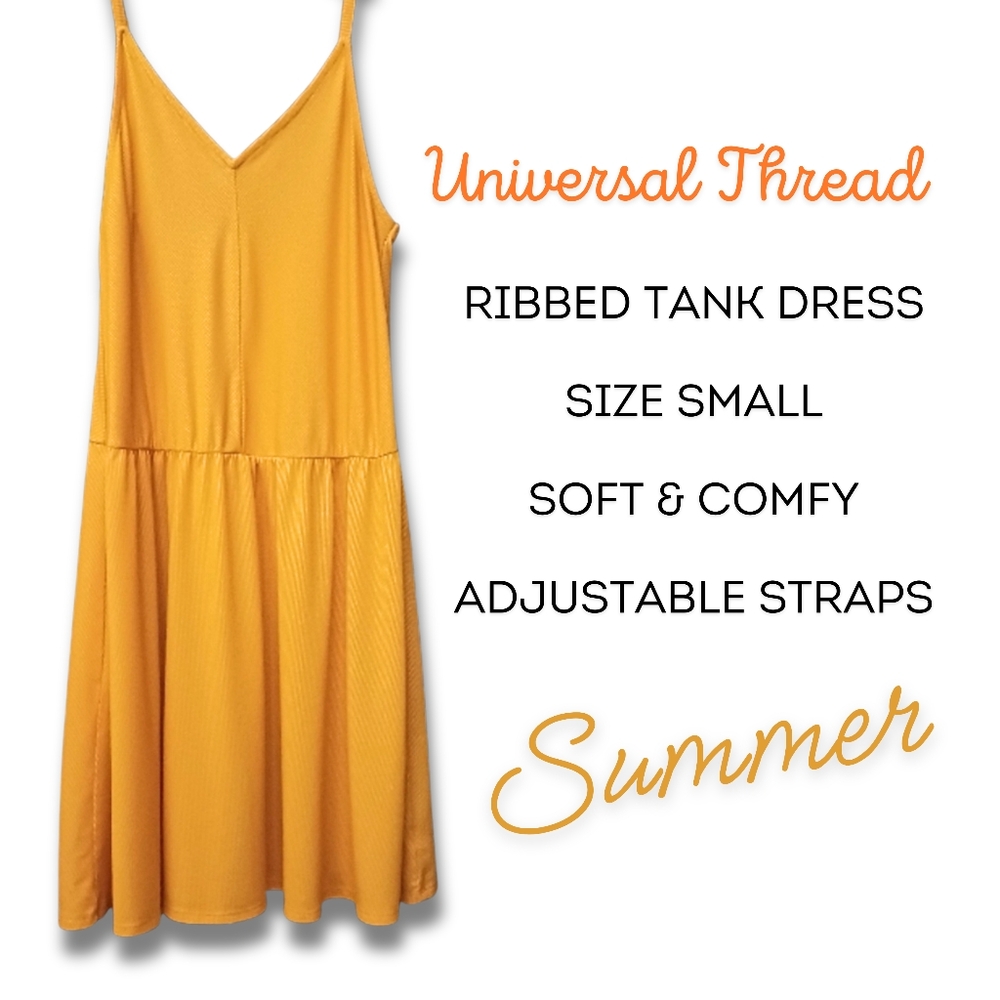 UNIVERSAL THREAD: Yellow Adjustable Spaghetti Strap Dress